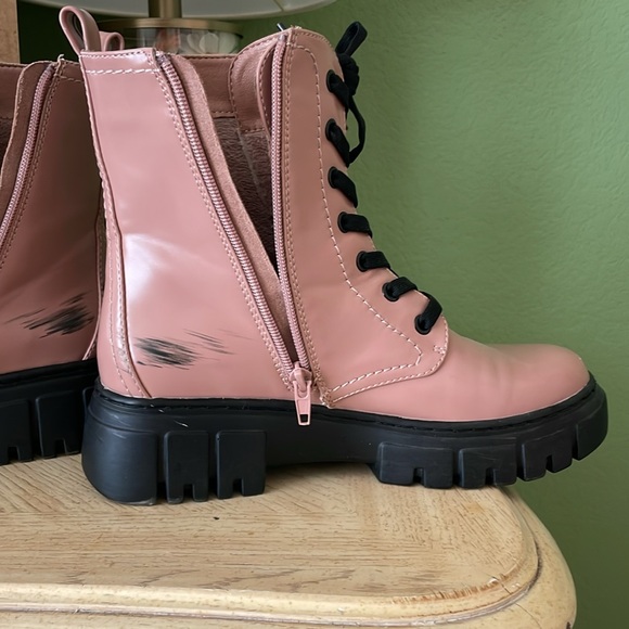 Limelight Dusty Pink Combat Boots - Picture 3 of 9